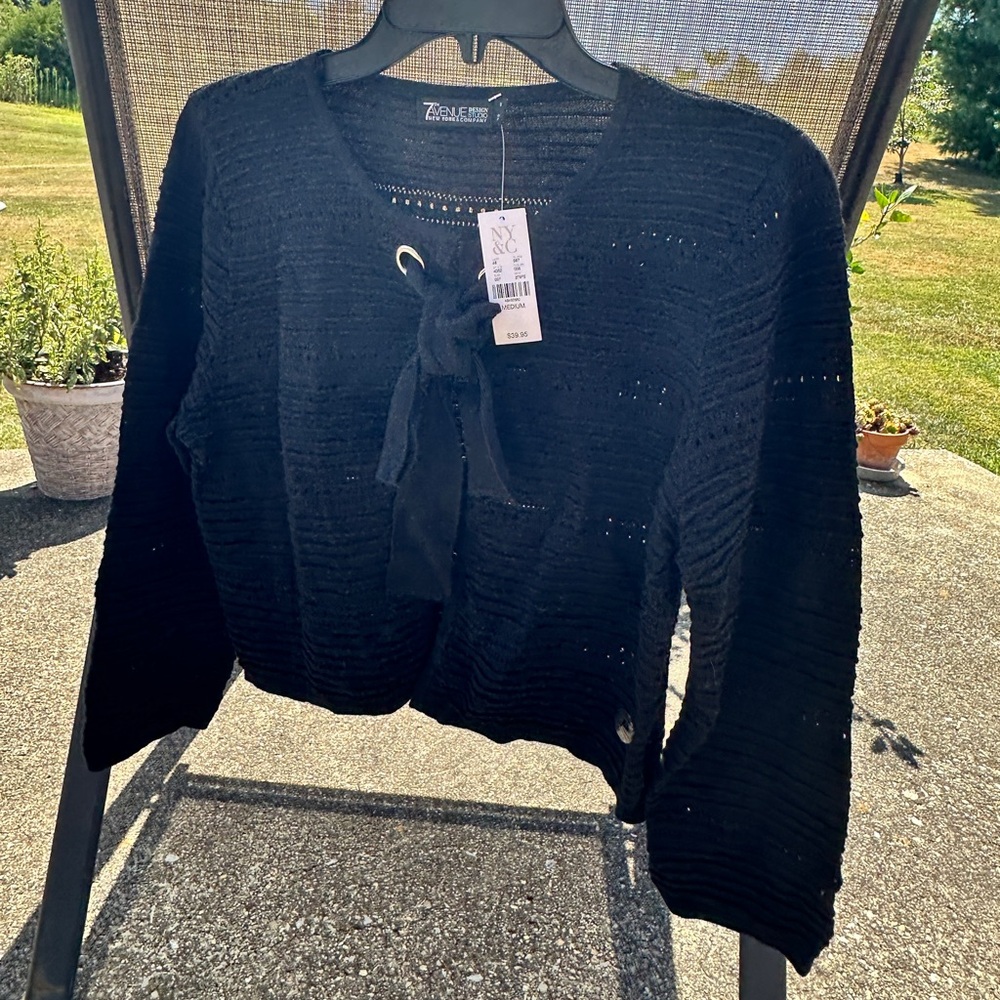 7th Avenue Elegant Black Women's Cardigan